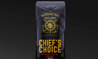 US Navy Themed Coffee Packaging for Warriors Way Coffee Co.