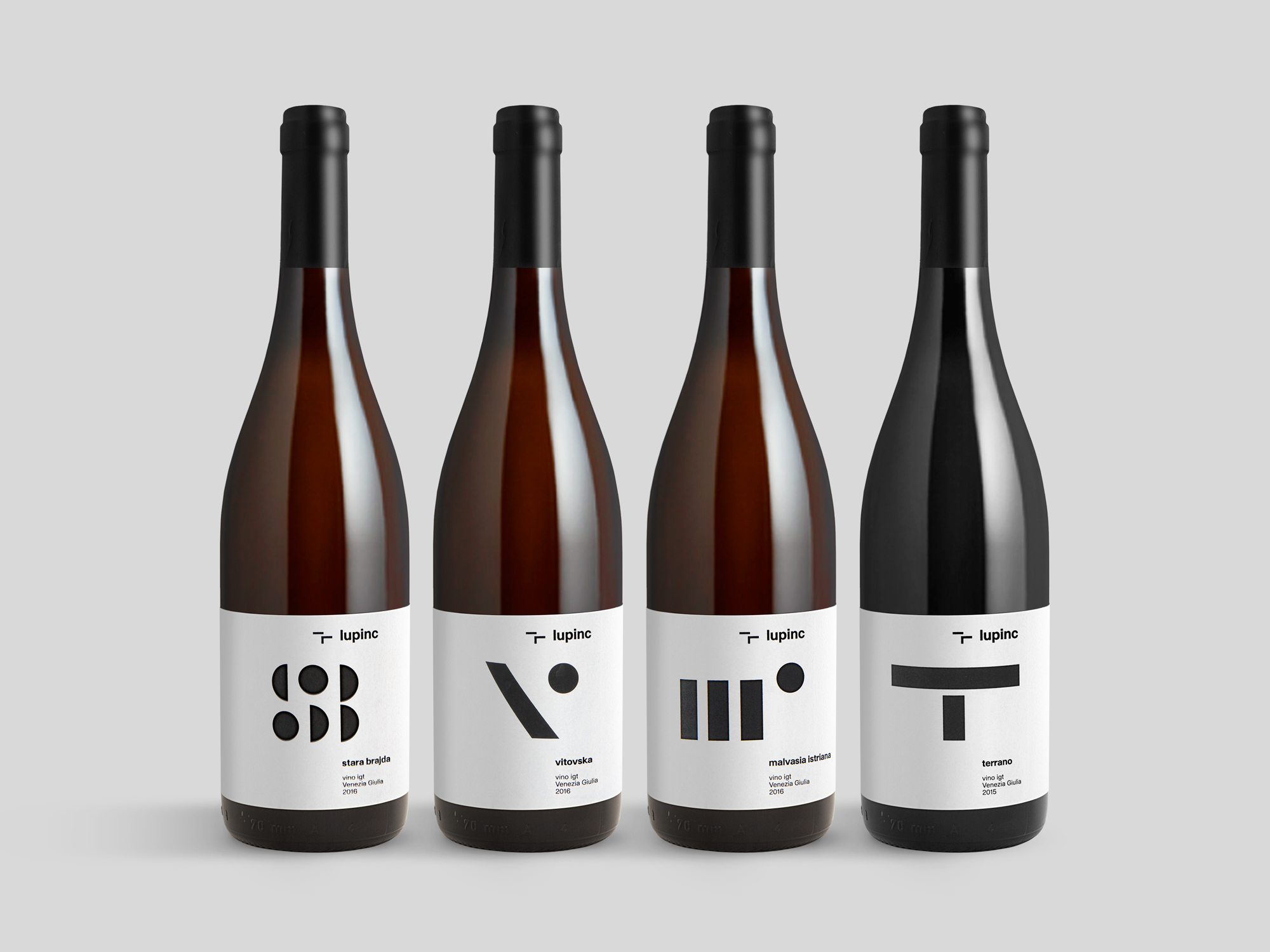 Visual Identity, Labels and Packaging Design for Lupinc, a Wine Estate from Italy