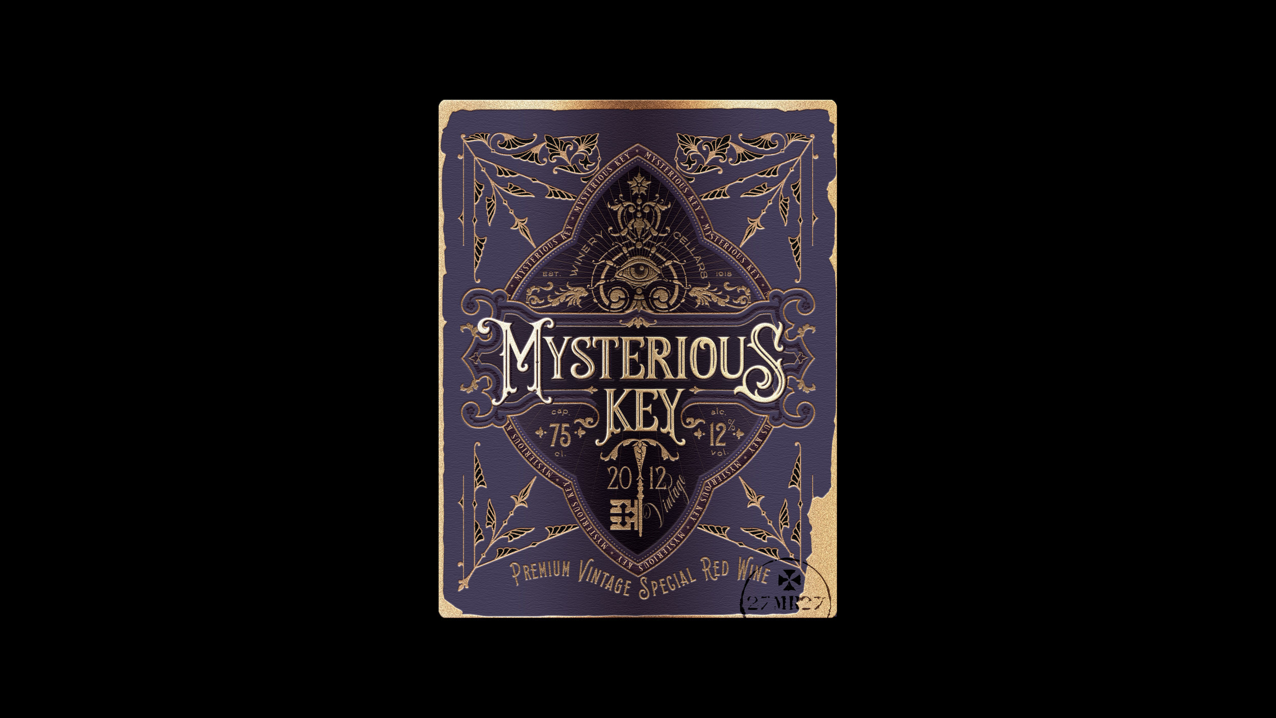 Vintage Style with a Mystic Tone for Wine label Concept