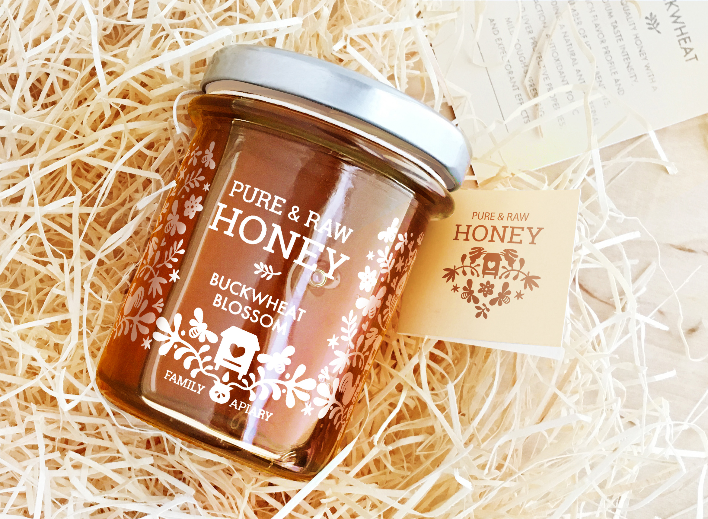 Small Batch Pure and Variant Honey Blossom, with Packaging Design Influenced by Polish folk Art