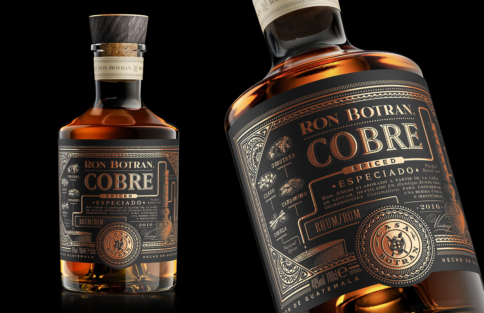 Brand Identity and Packaging Design of a New Premium Spiced Rum from Guatemala