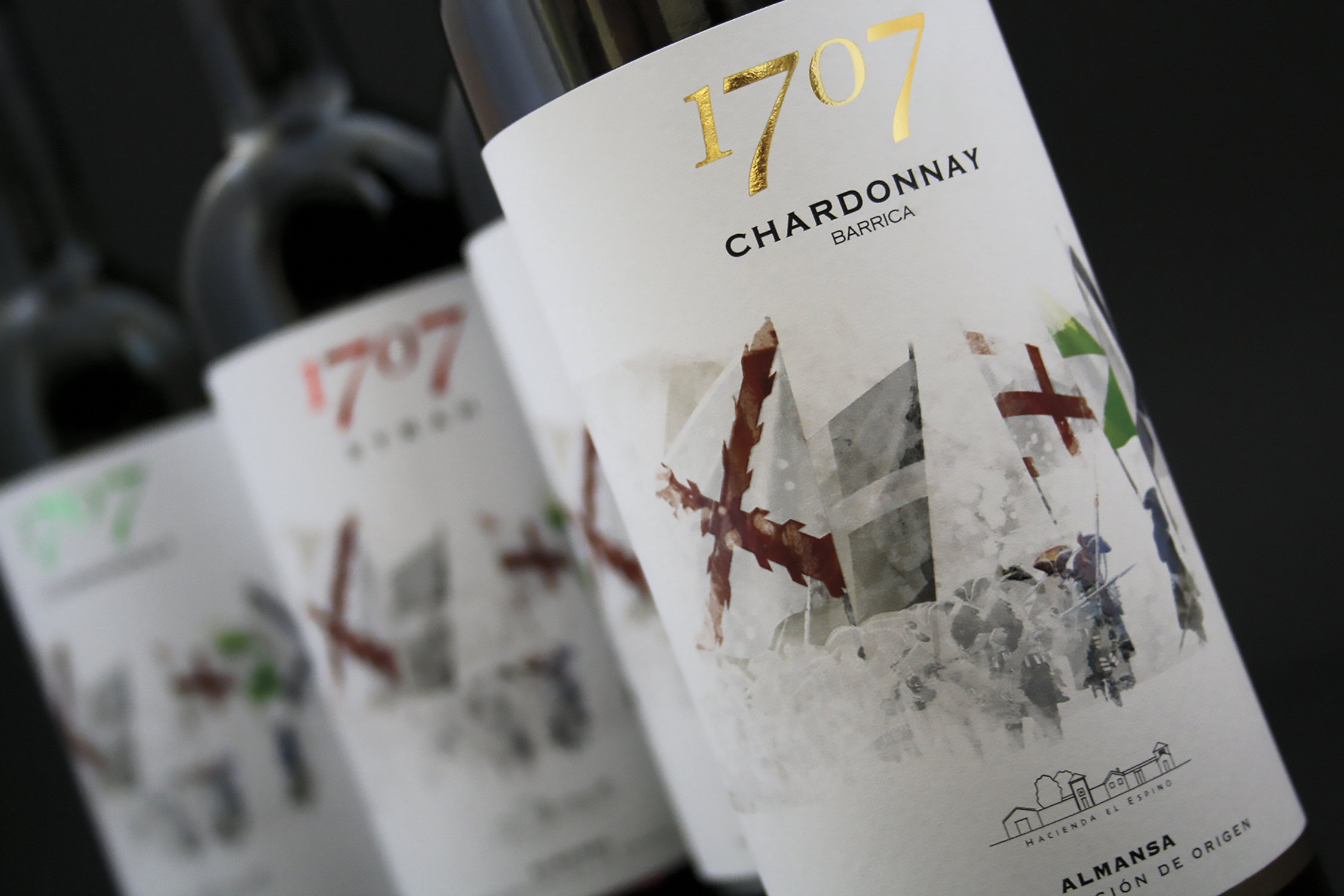 The Battle of Almansa in 1707 is the Back-Drop to this Illustrated Water Colour Wine Label