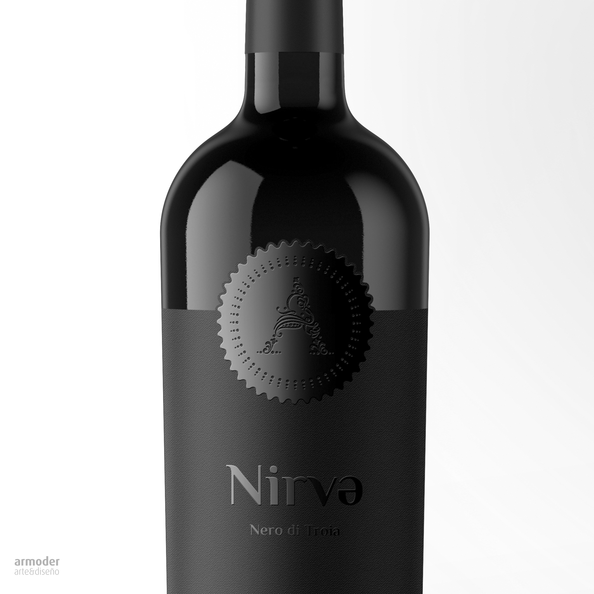 Matt Black Italian Wine Label Design