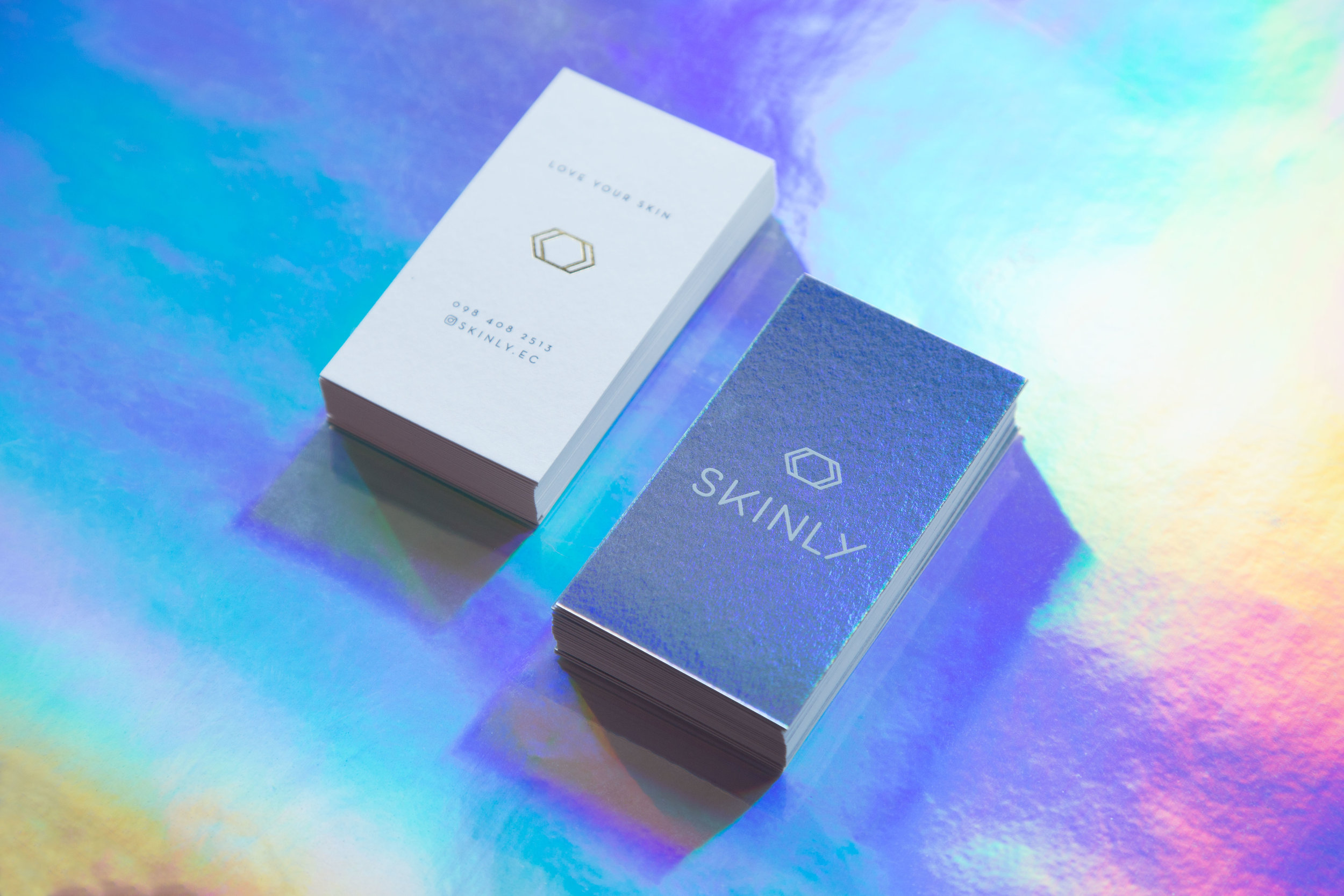 Modern Holographic Brand Identity and Packaging for Organica Skin Care Products from Ecuador