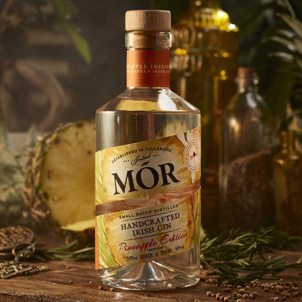 Branding and Packaging Design for Mór Irish Gins Pineapple Gin