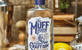 Branding and Packaging Design for The Muff Liquor Companys Potato Based Gin