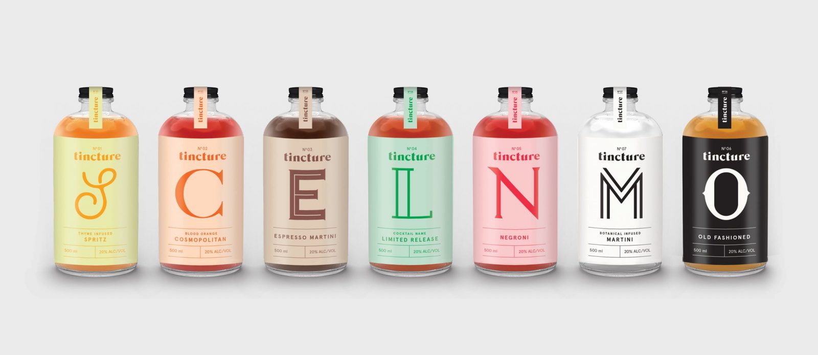 Packaging Design for a Range of Bottled Cocktails