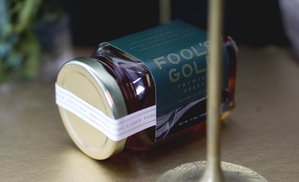 Branding and Packaging Design for Fool's Gold Honey World Brand