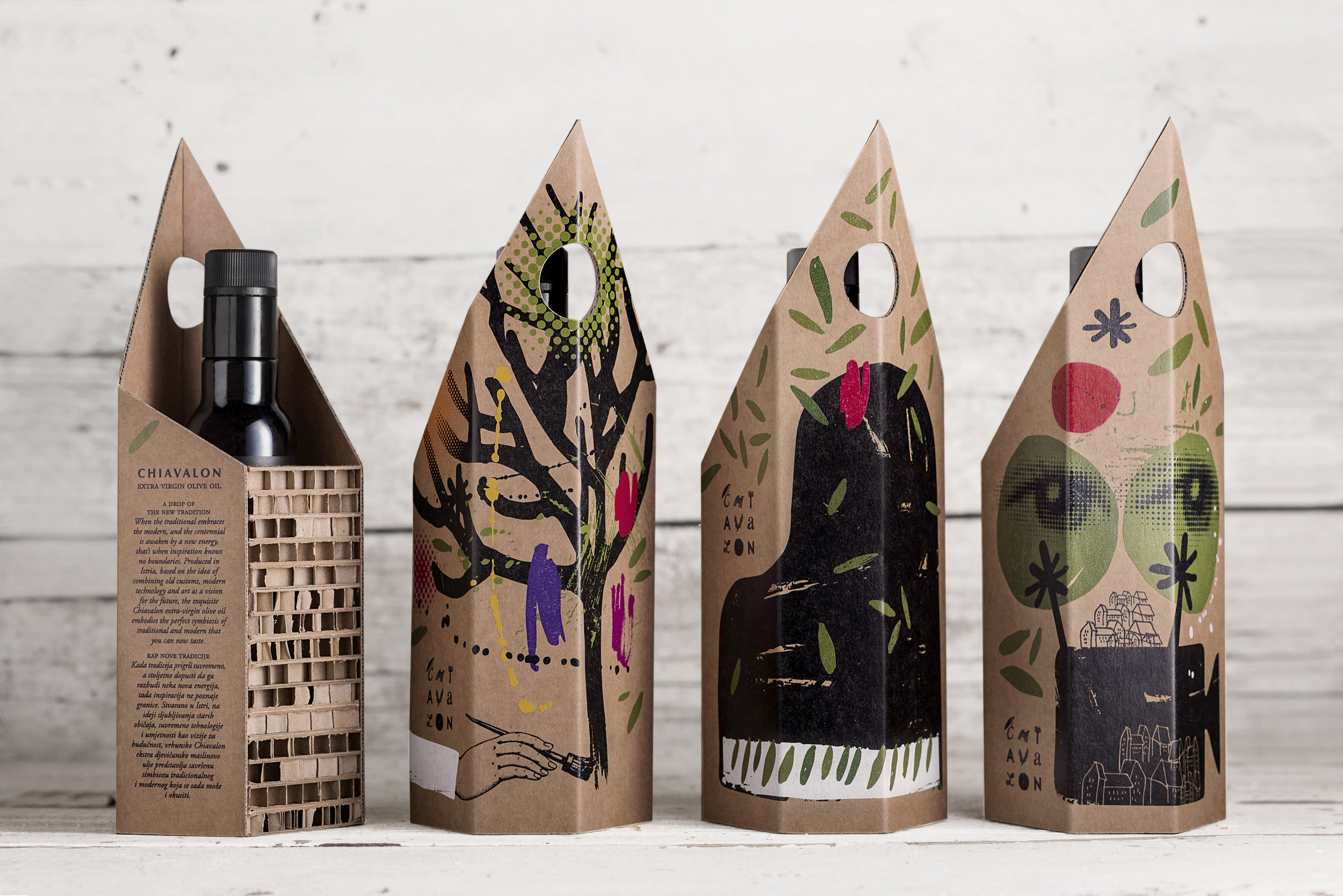 Olive Oils Gift Packaging Inspired by Traditional Architecture and Contemporary Art from Croatia