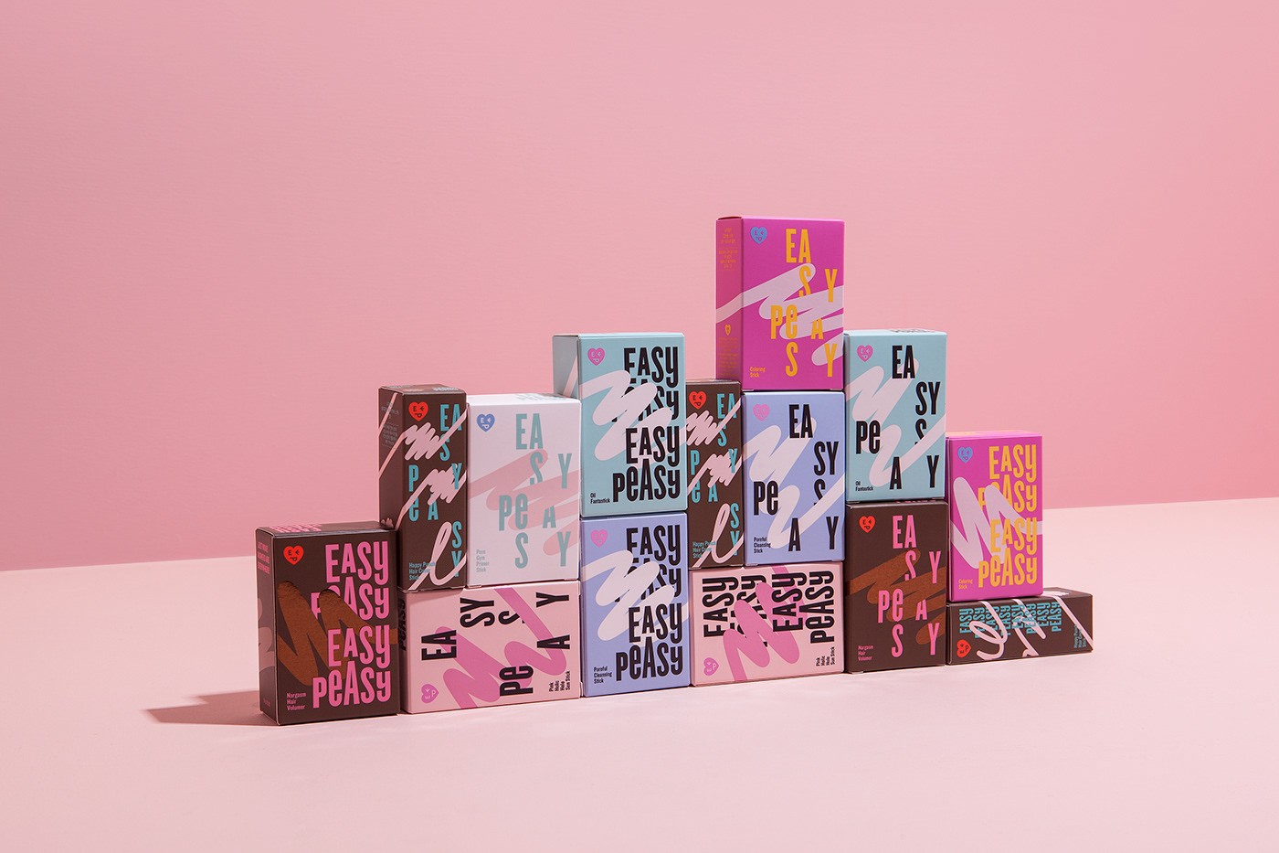 Easy Peasy Indie Cosmetic Brand and Packaging Designed by CFC