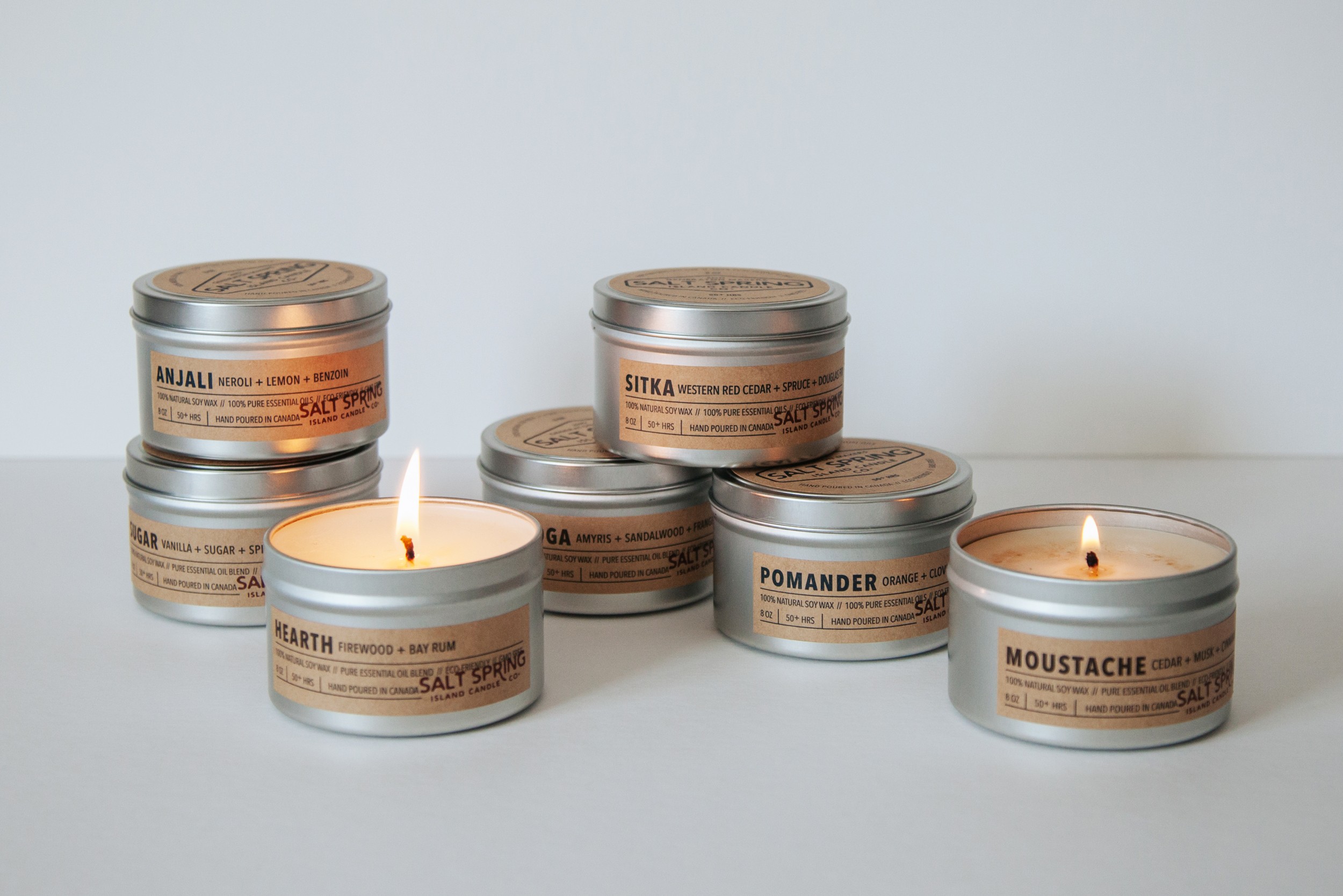 Canada's West Coast Candle Brand with Simple Labelling and Design