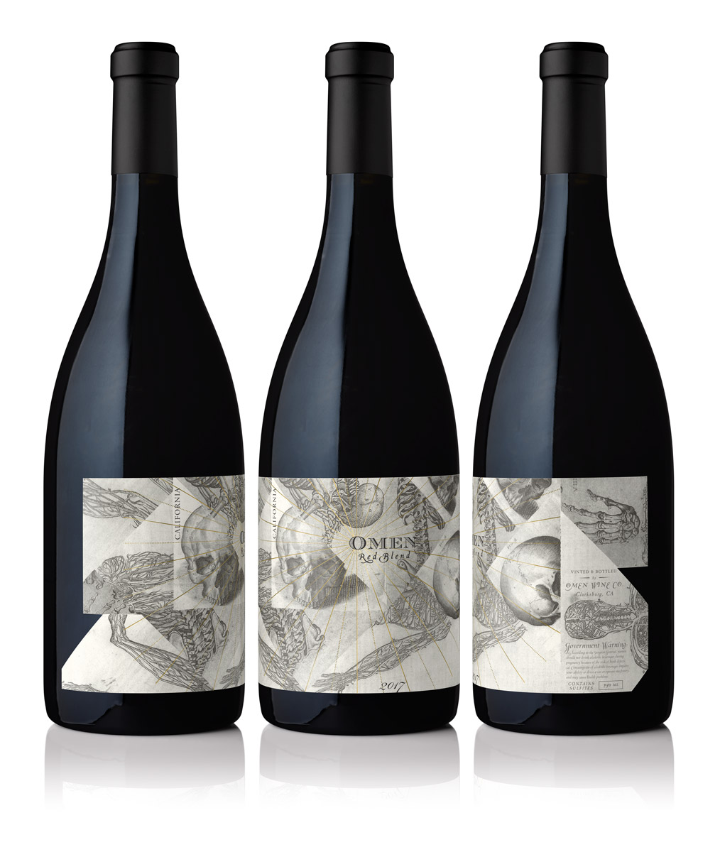 Omen Red Blend, Red Wine Graphic Packaging Design