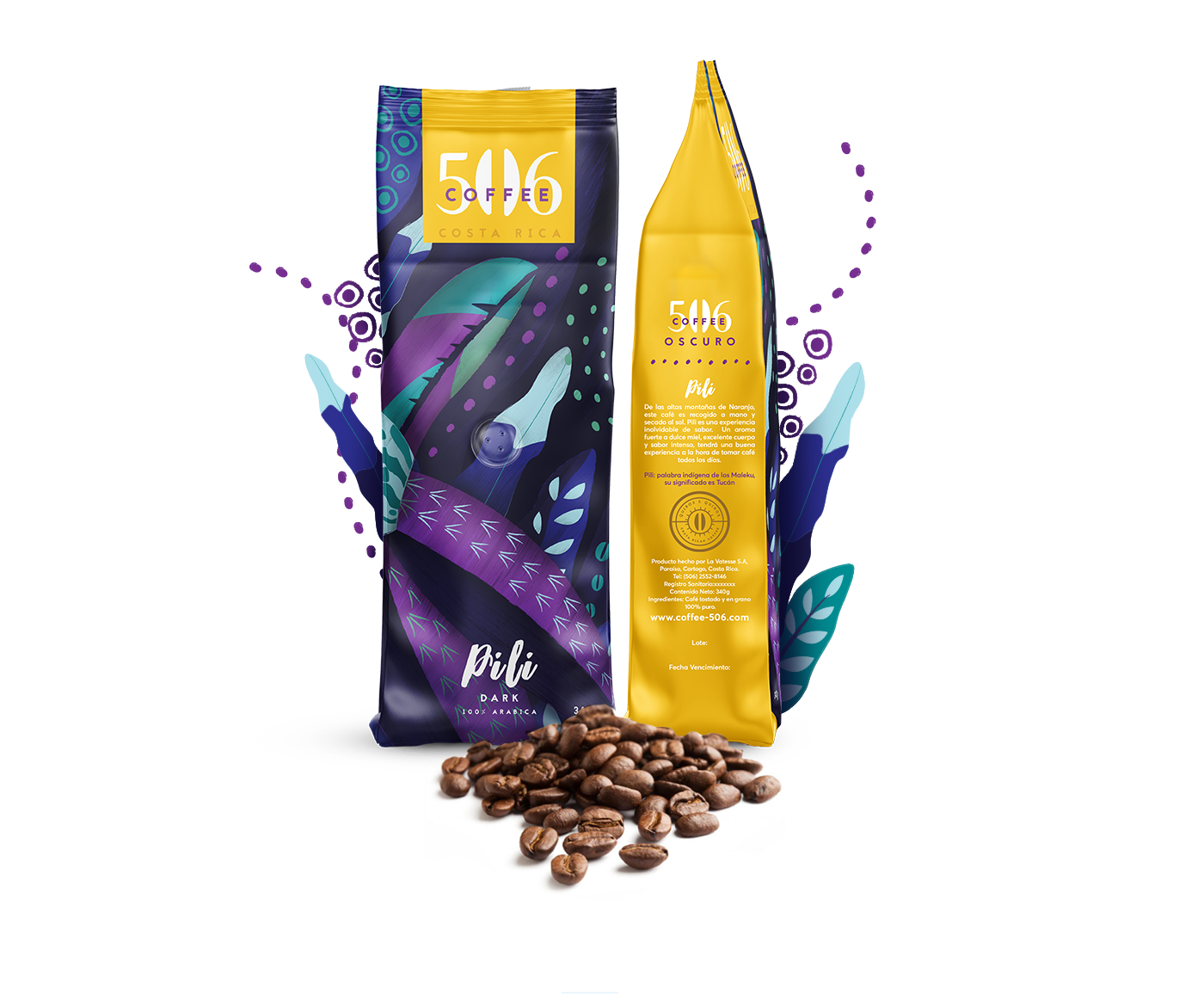 Branded Packaging Design for Vibrant Costa Rica Coffee Brand