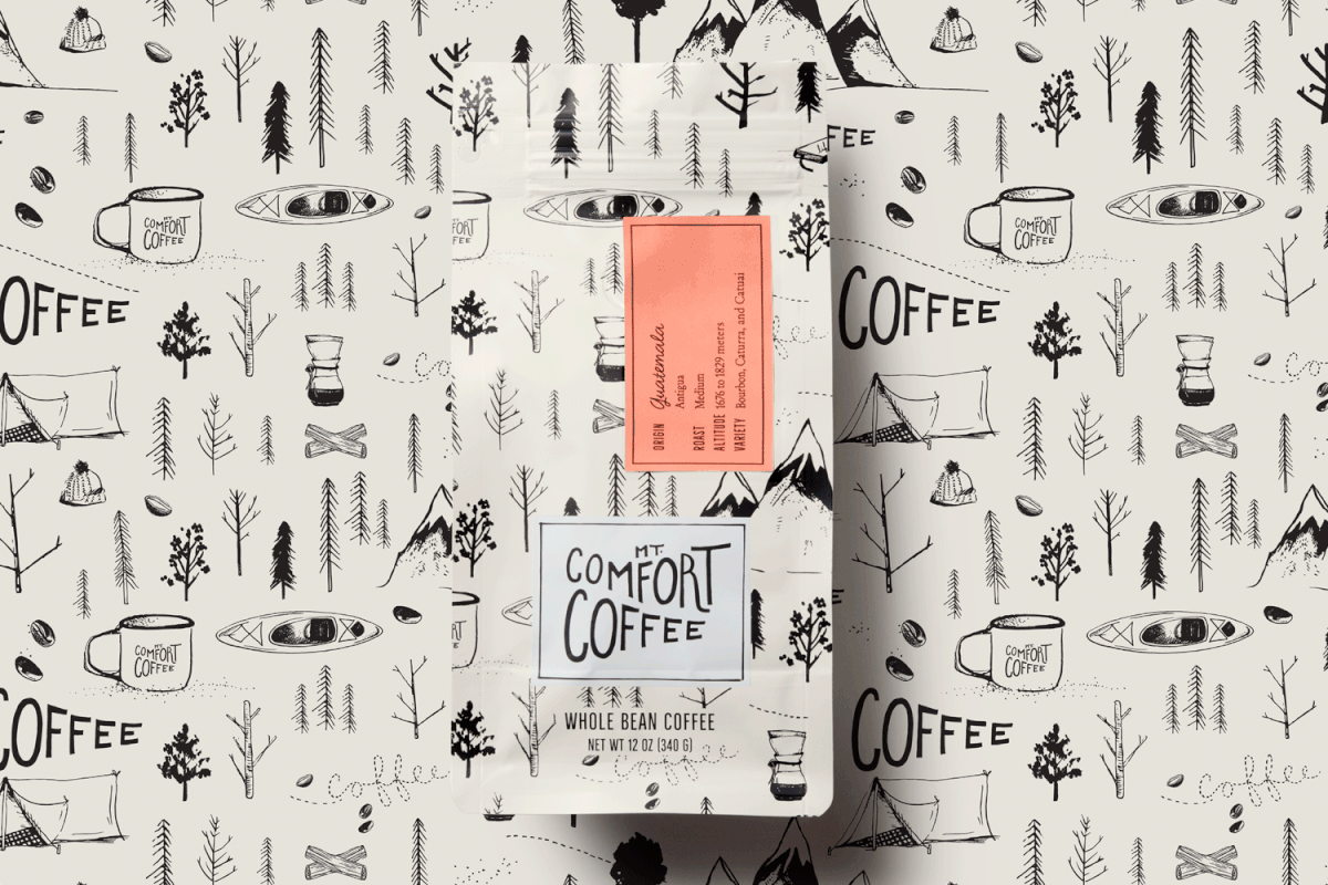 Brand and Packaging Design that Represents the Cozy Ritual of Drinking a Cup of Coffee, Down to Every Last Drop of Design