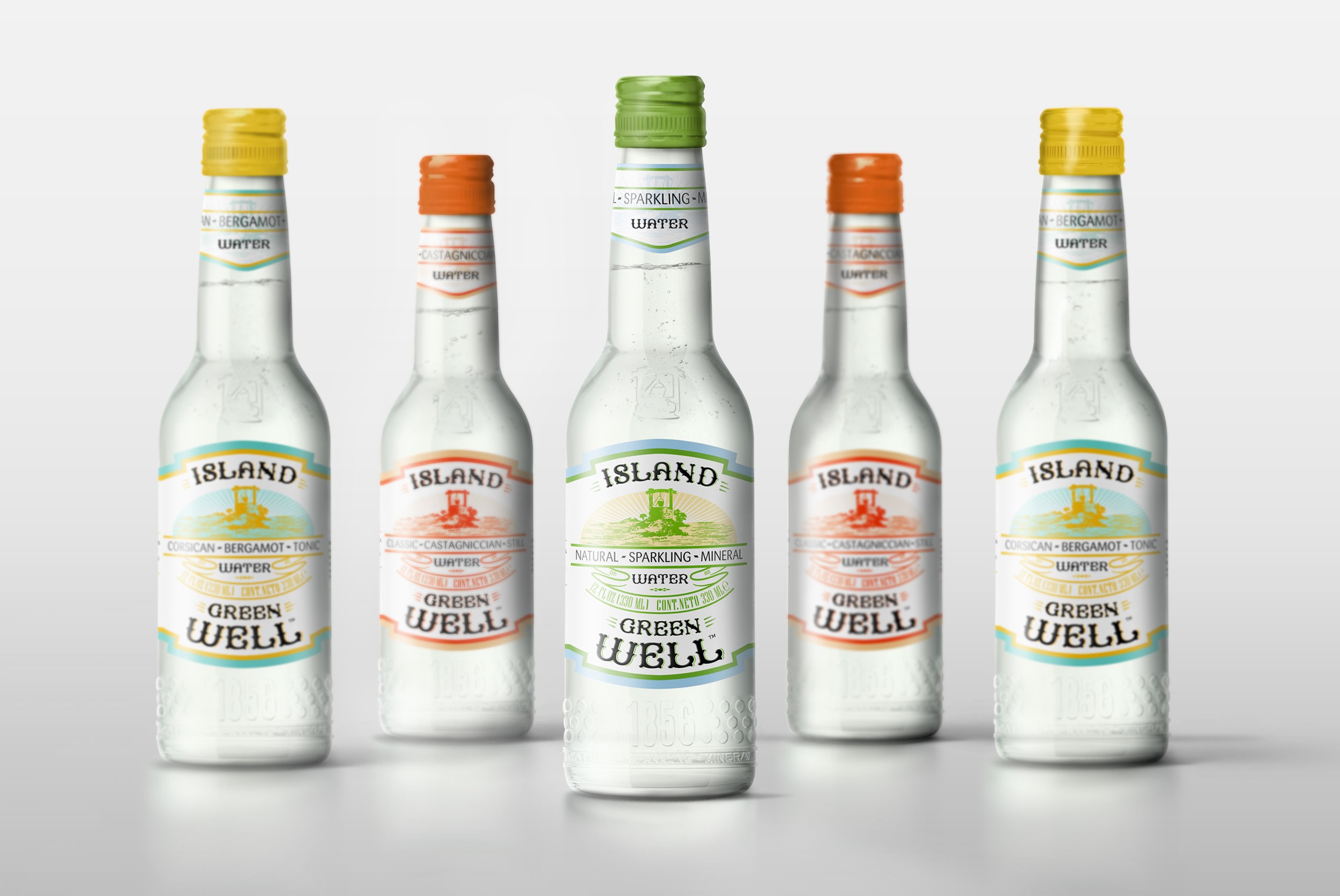 Water Bottle Label Packaging Design for Brand from the Mediterranean Island of Corsica