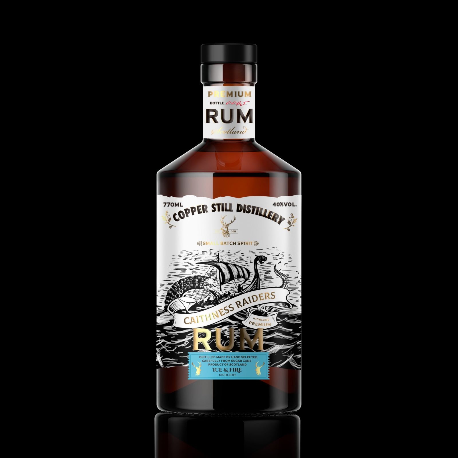 Caithness Raiders Rum Packaging Design, Born from the Heart of the Sea