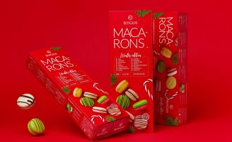 Christmas Tree, Candy, and Holiday Red: a Winter Season Macaron Package by Fabula Branding