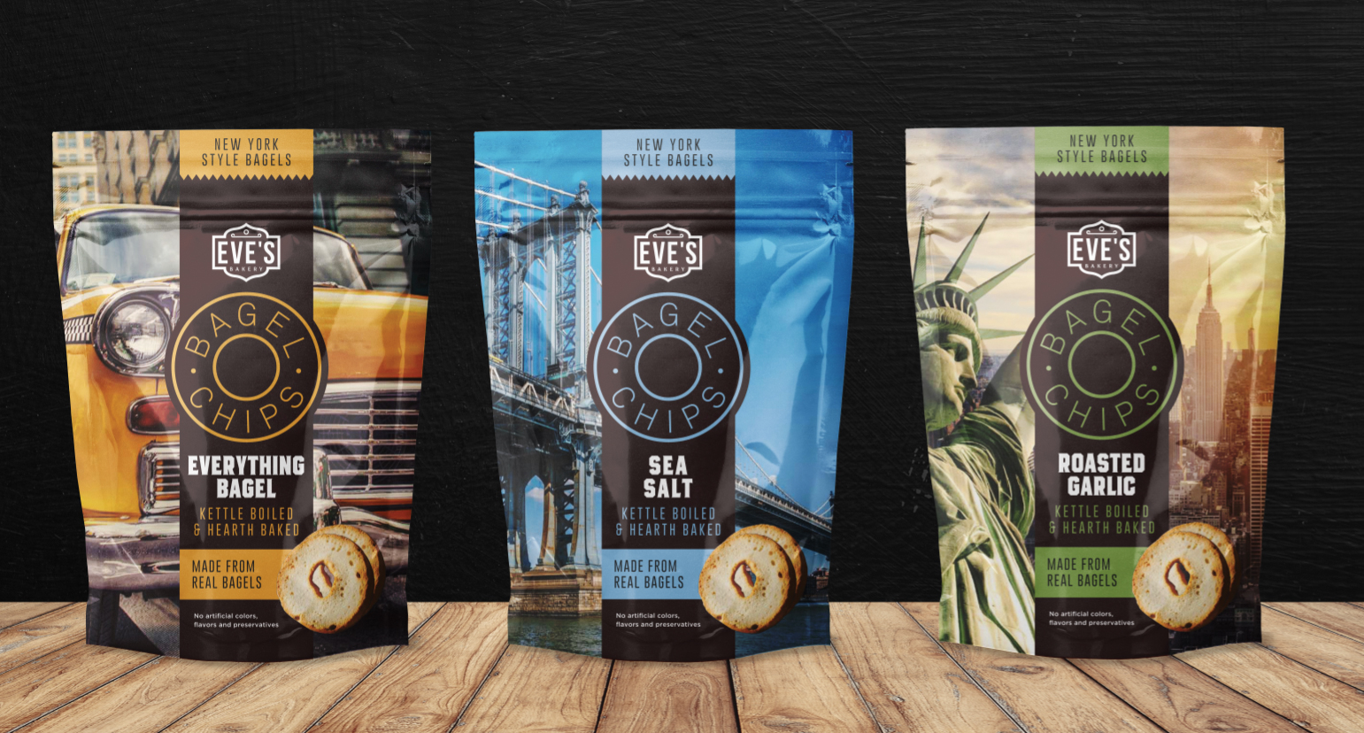 New Packaging Design for Bagel Chips for US Market