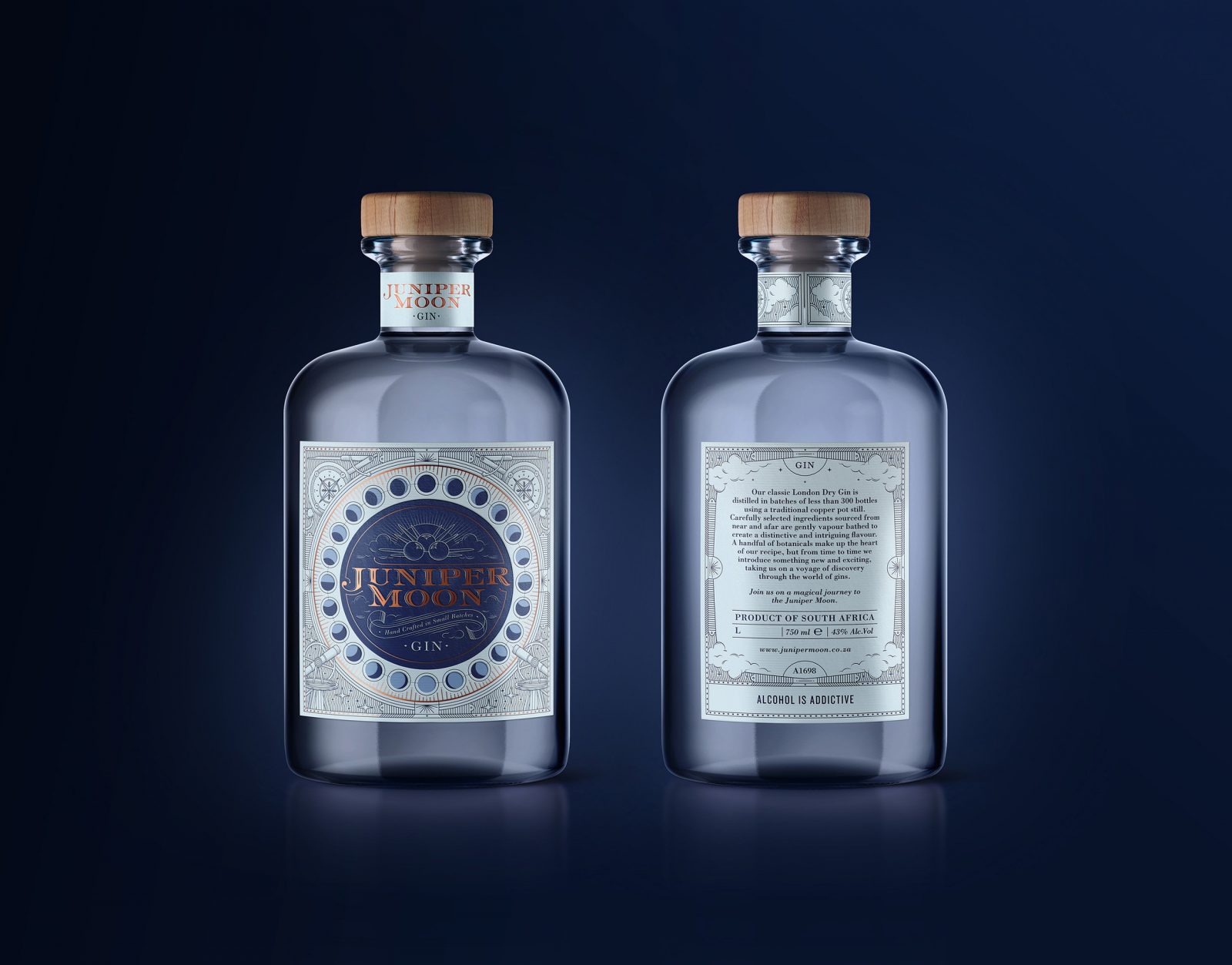 Bespoke Gin Packaging Design For Juniper Moon Gin World Brand Design Society