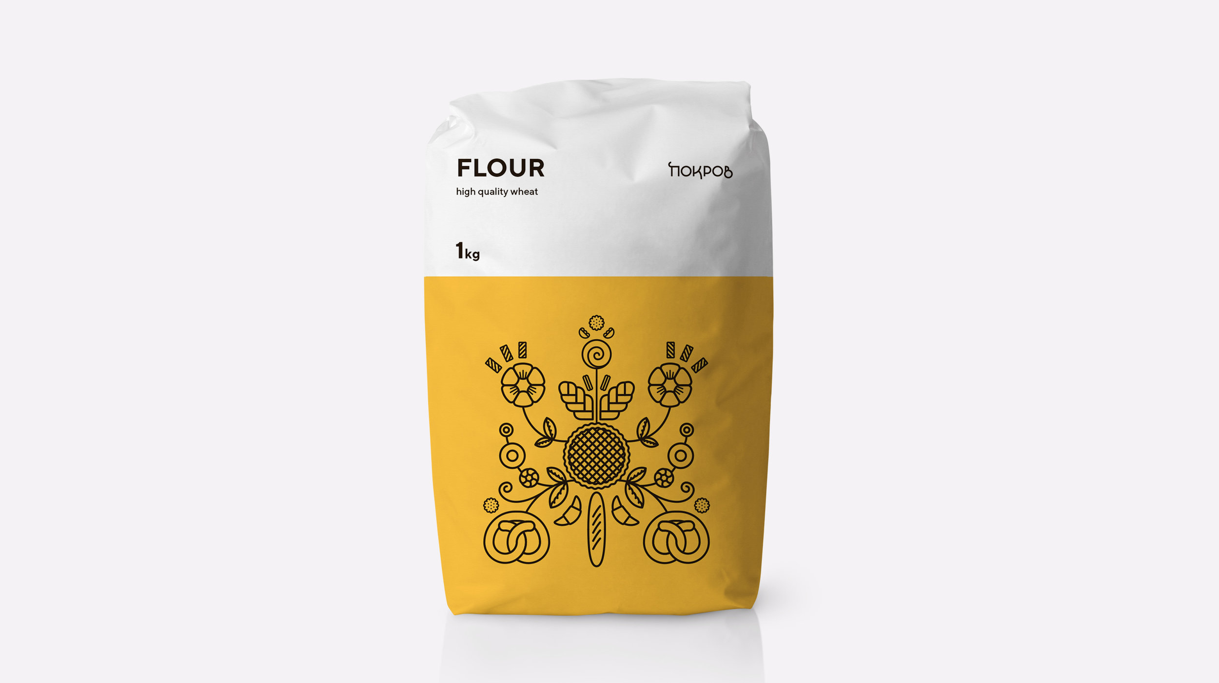 Traditionally Modern and Beautiful Ukrainian Flour Packaging Design