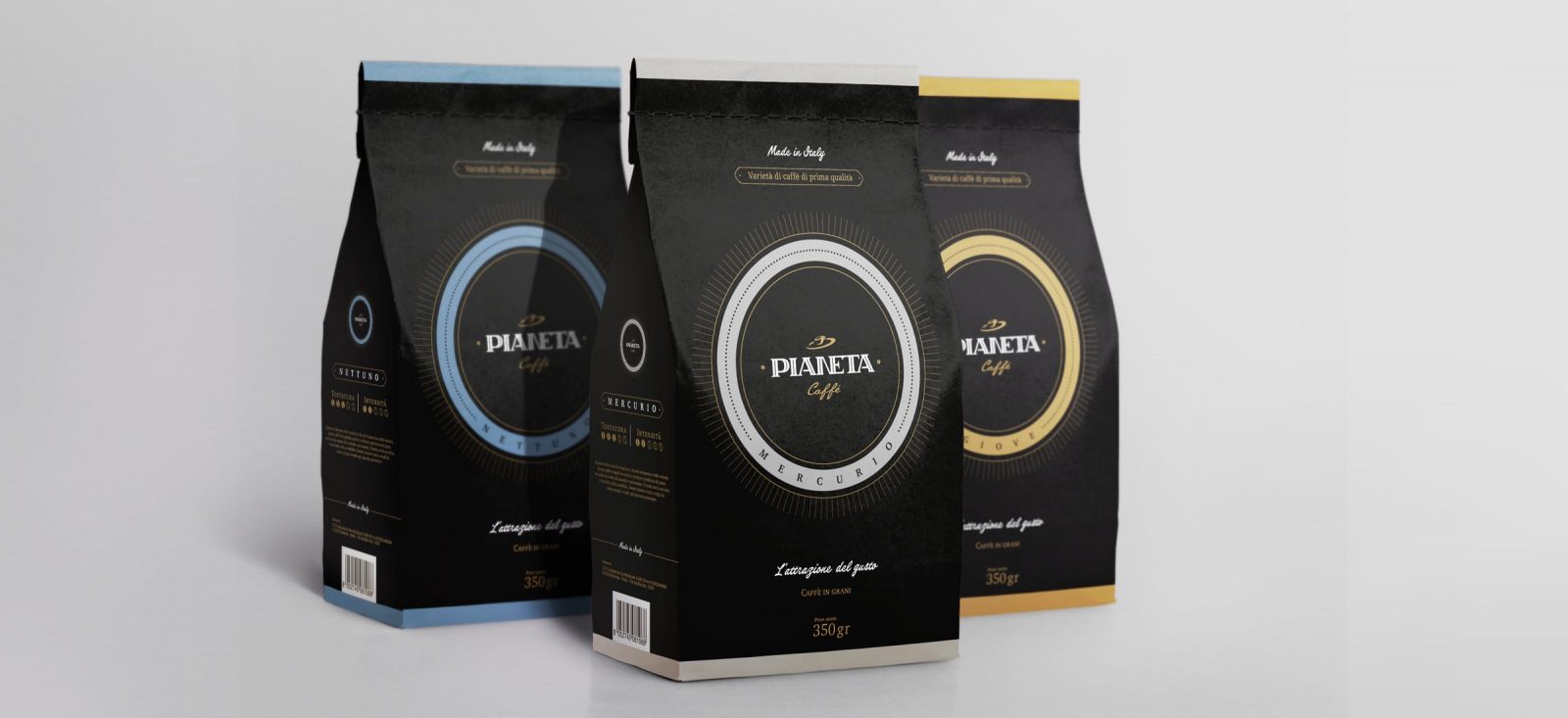 Naming, Slogan, Logo and Packaging for Pianeta Coffee