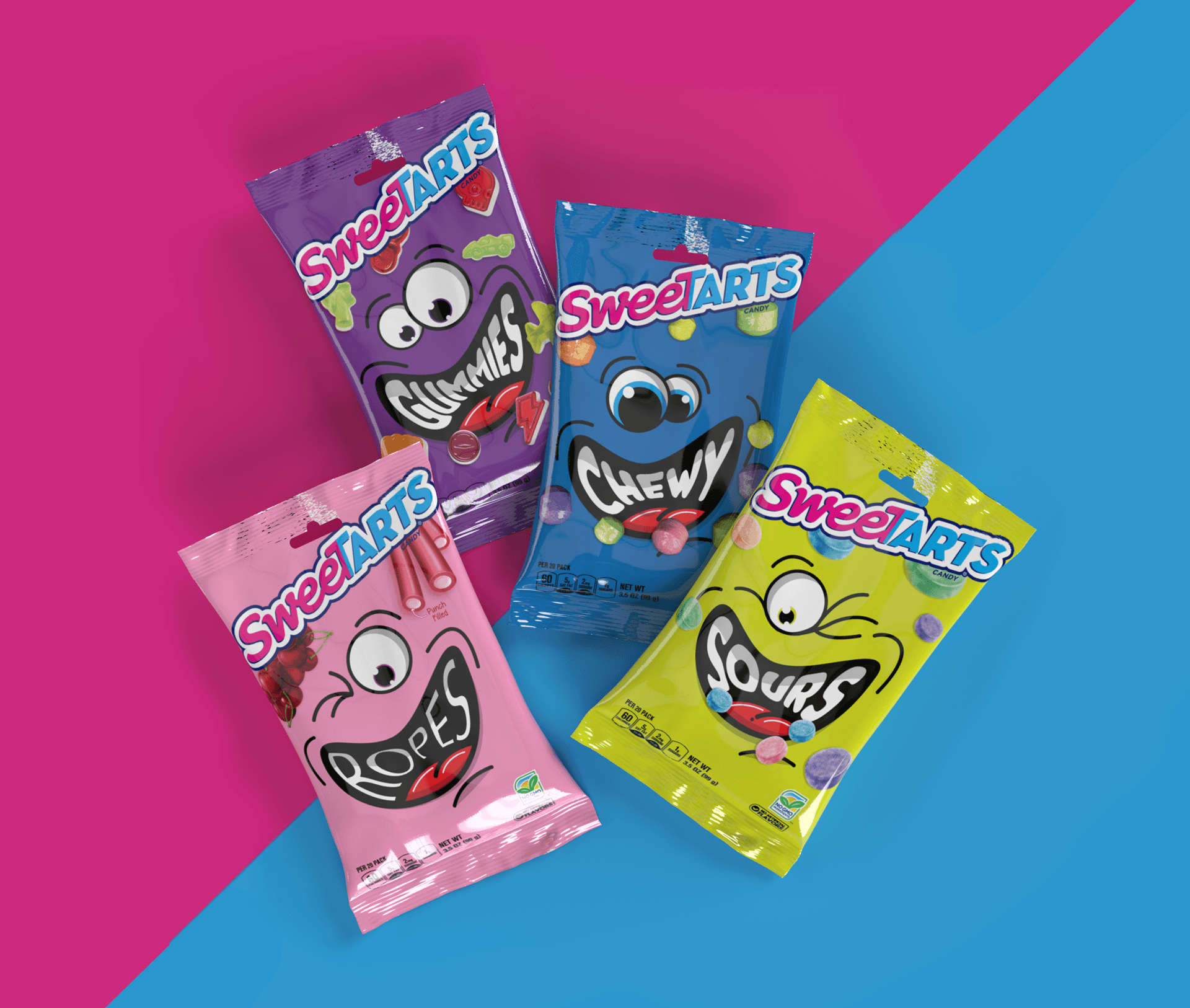 Designed Illustrations Packaging Redesign Proposals for Sweetarts Brand