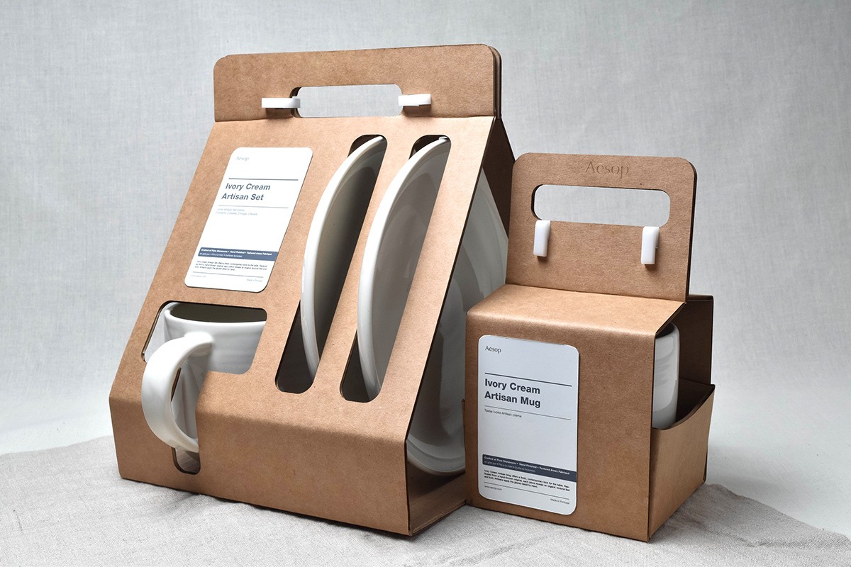 Packaging Design Concept for Ivory Cream Artisan Ceramic Tableware Set