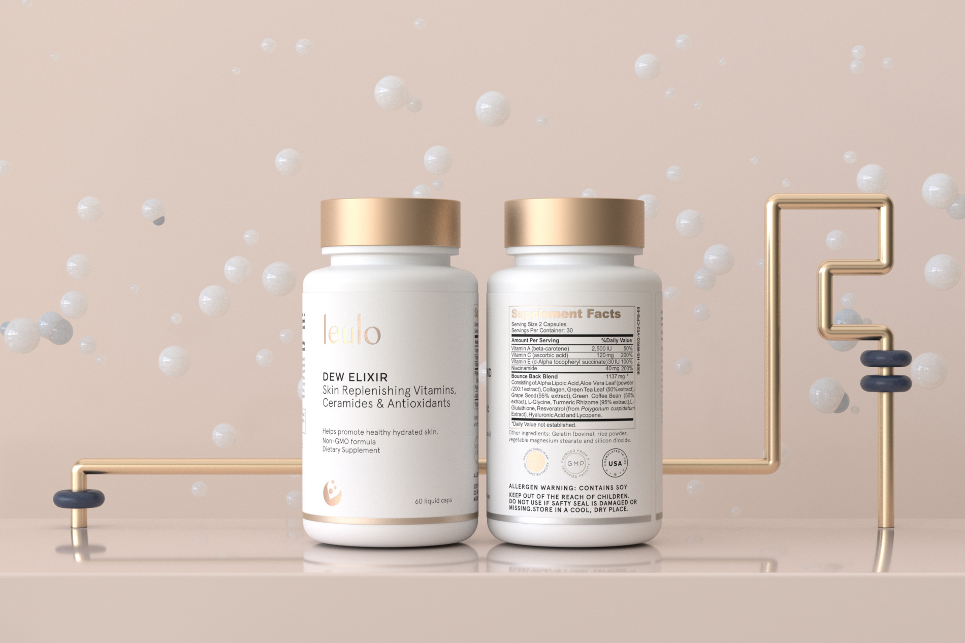  Fresh and Clean Packaging for Californian Skincare Supplements Brand