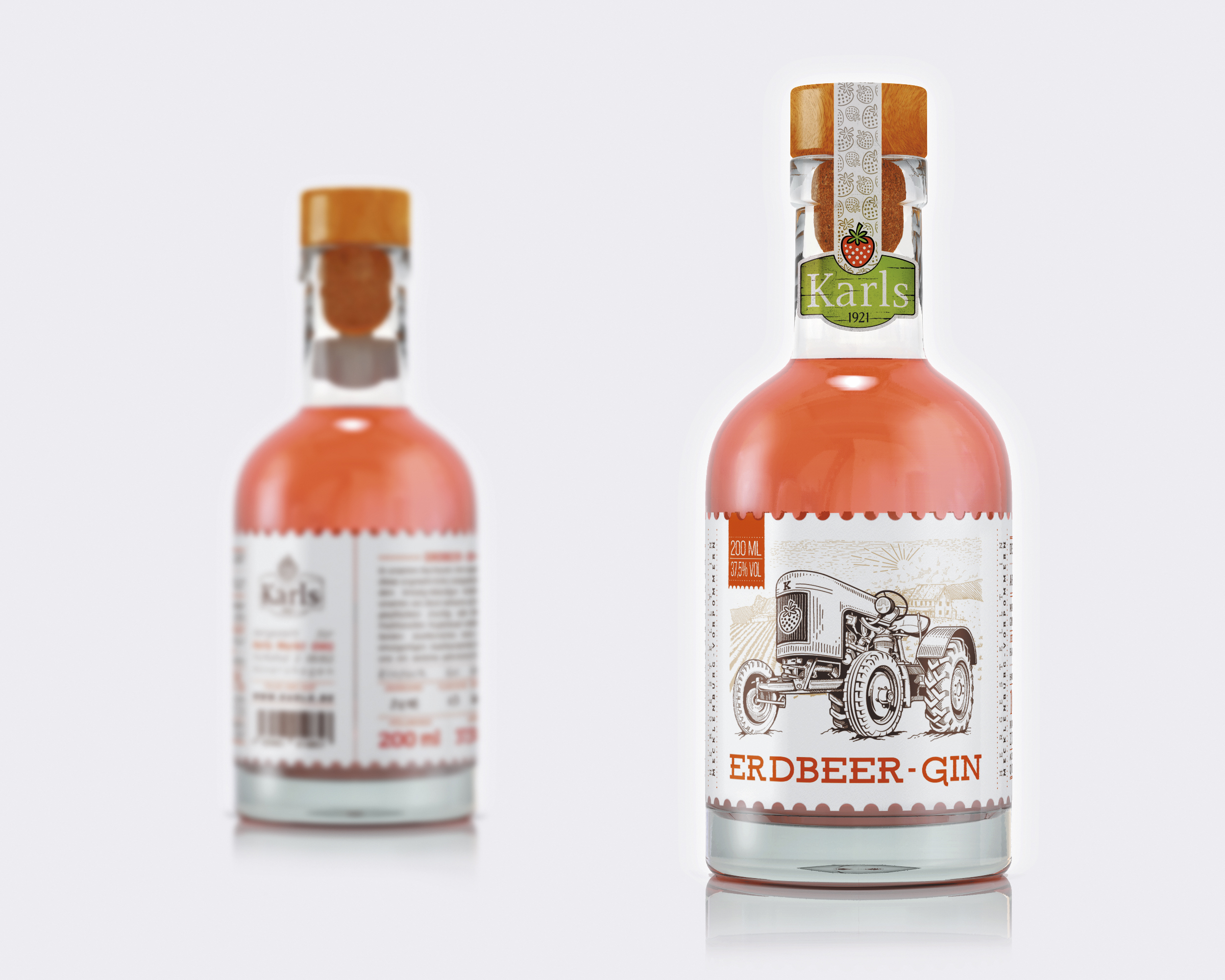 Lonely Bird Studio – Erdbeer-Gin Label Design