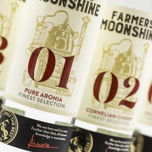 Packaging for Farmers Moonshine Brandy
