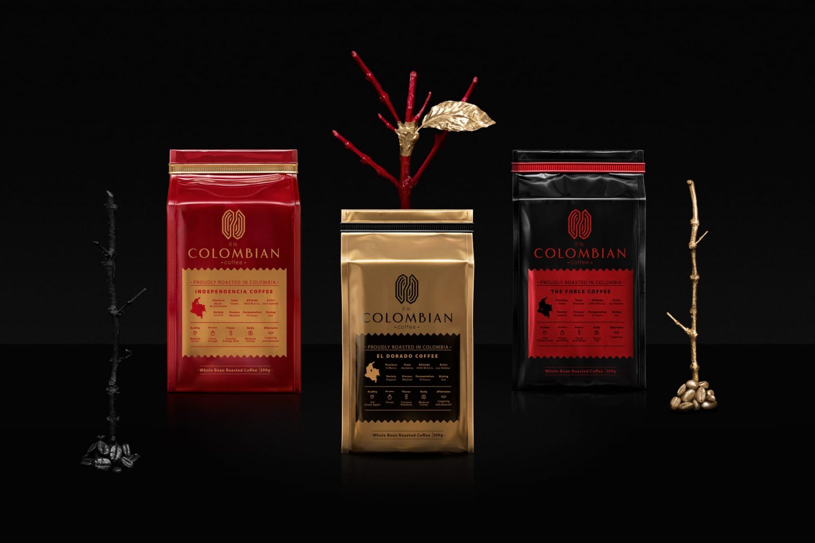 Colombian Premium Artisanal Coffee Brand Design and Packaging Design Commercialized in Hong Kong