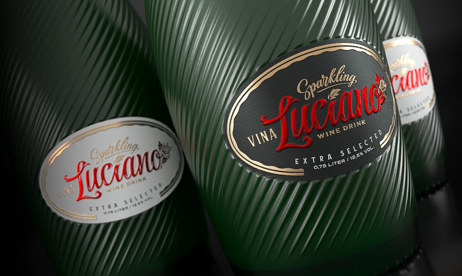 Label Design for Vina Luciano Sparkling Wine Drink Bottle