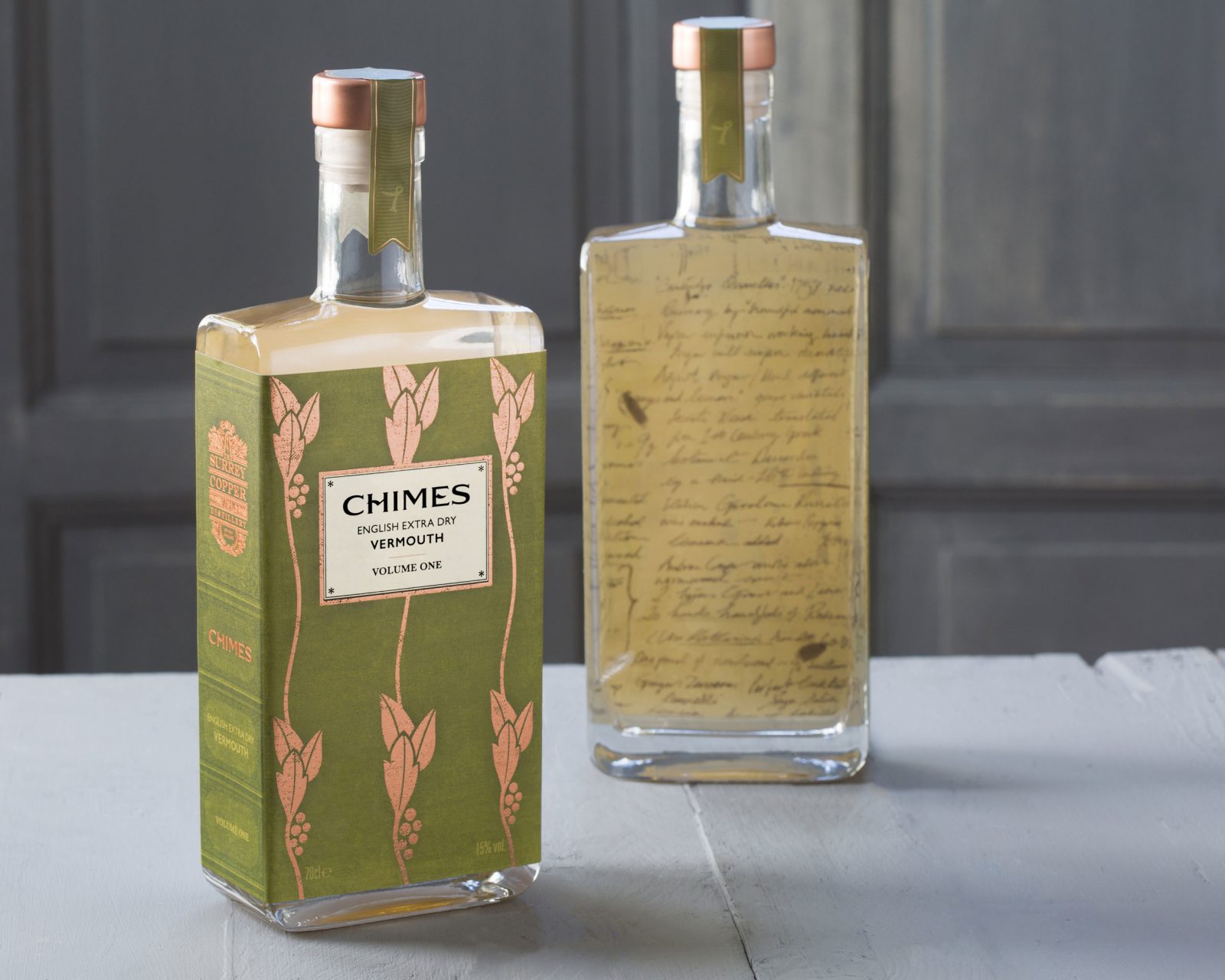 Brand Identity and Packaging Design for Chimes Vermouth from The Surrey Copper Distillery