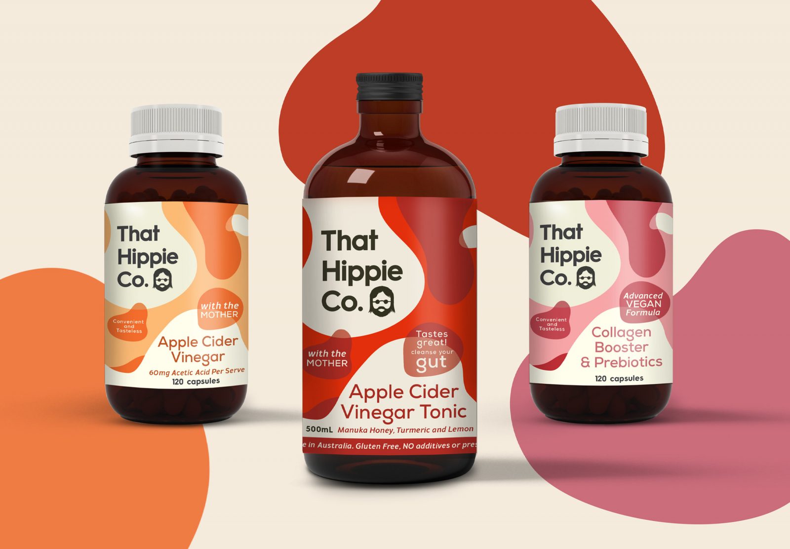 Australian Health Company Hippie Co. Packaging Design