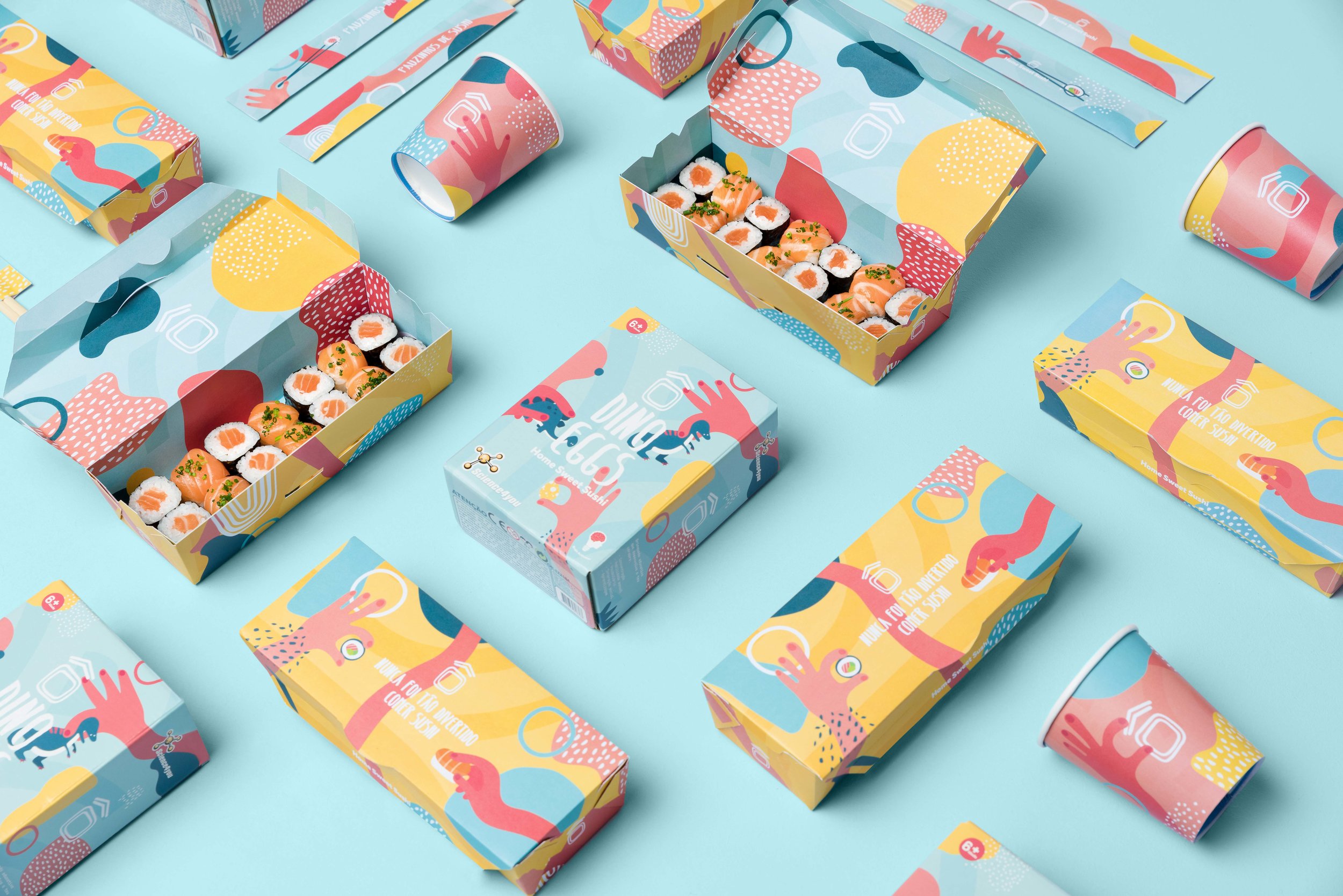 Portuguese Sushi Menu and Packaging Design for Kids