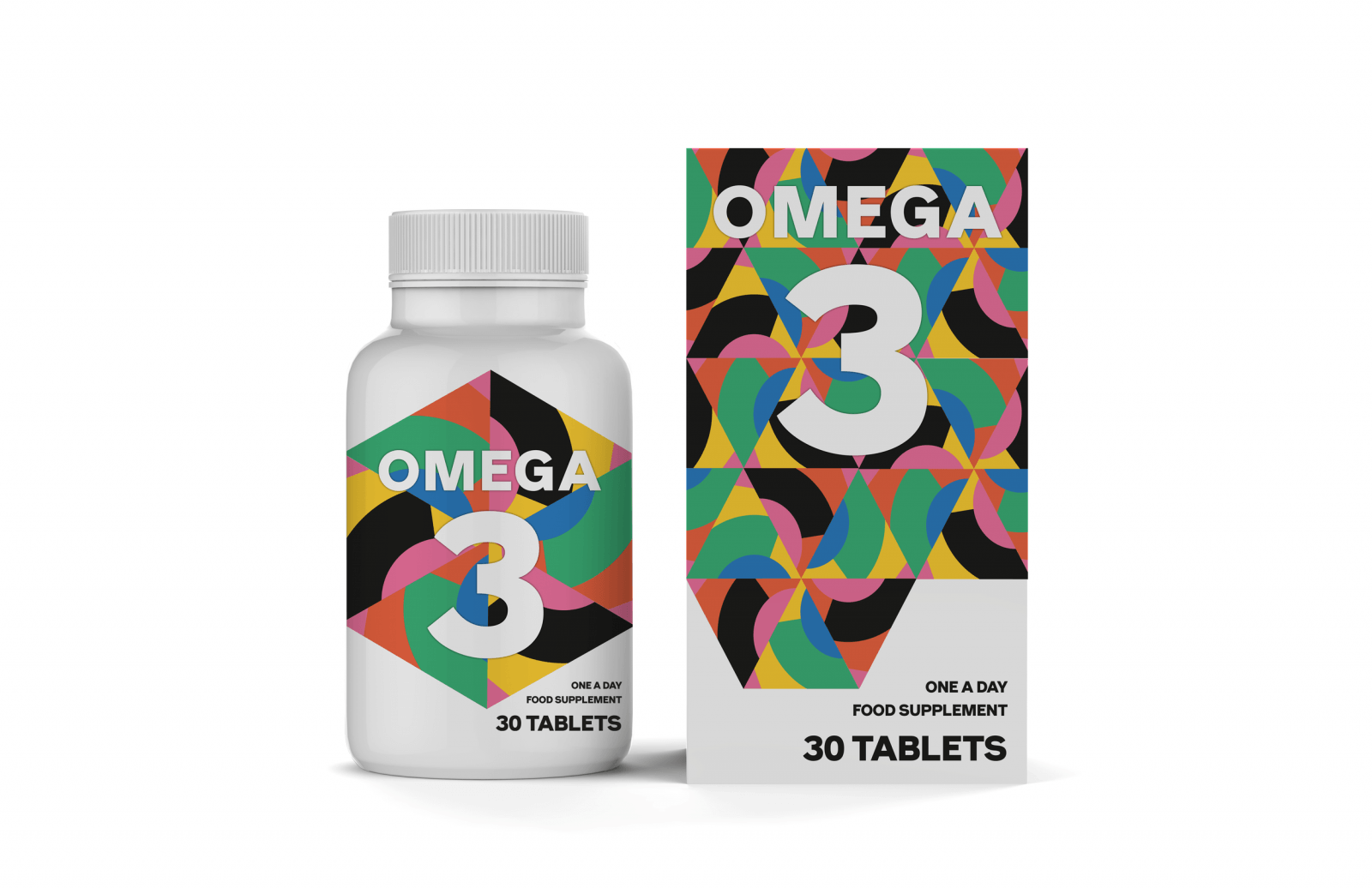 Modern and Colourful Vitamin Supplements Brand and Packaging Design Concept