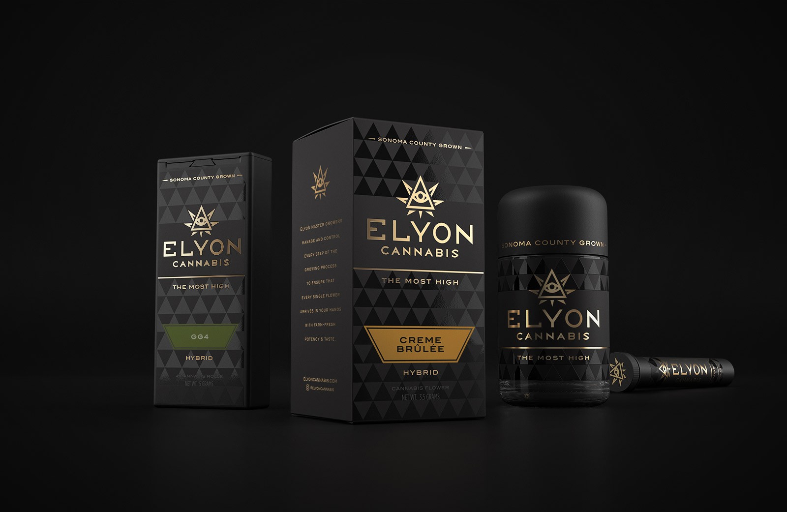 Elyon Cannabis Brand Identity and Packaging Design by SixAbove
