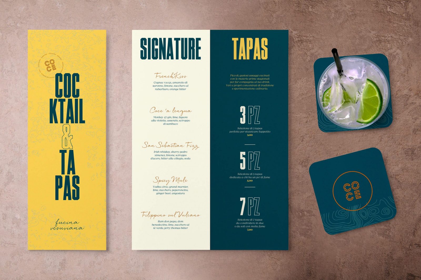 Brand Identity for Coce – Restaurant, Pizzeria, Cocktails and Tapas Bar