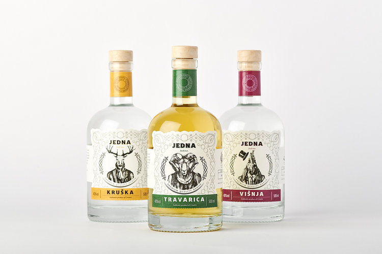 Animal Illustrations for Premium Quality Brandy Branded Packaging