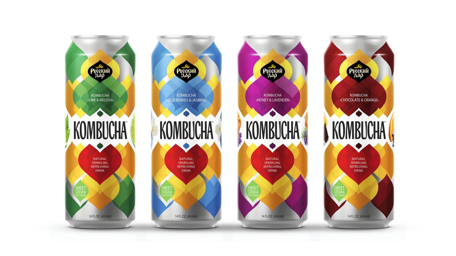 Kombucha Natural Sparkling Drink Packaging Design