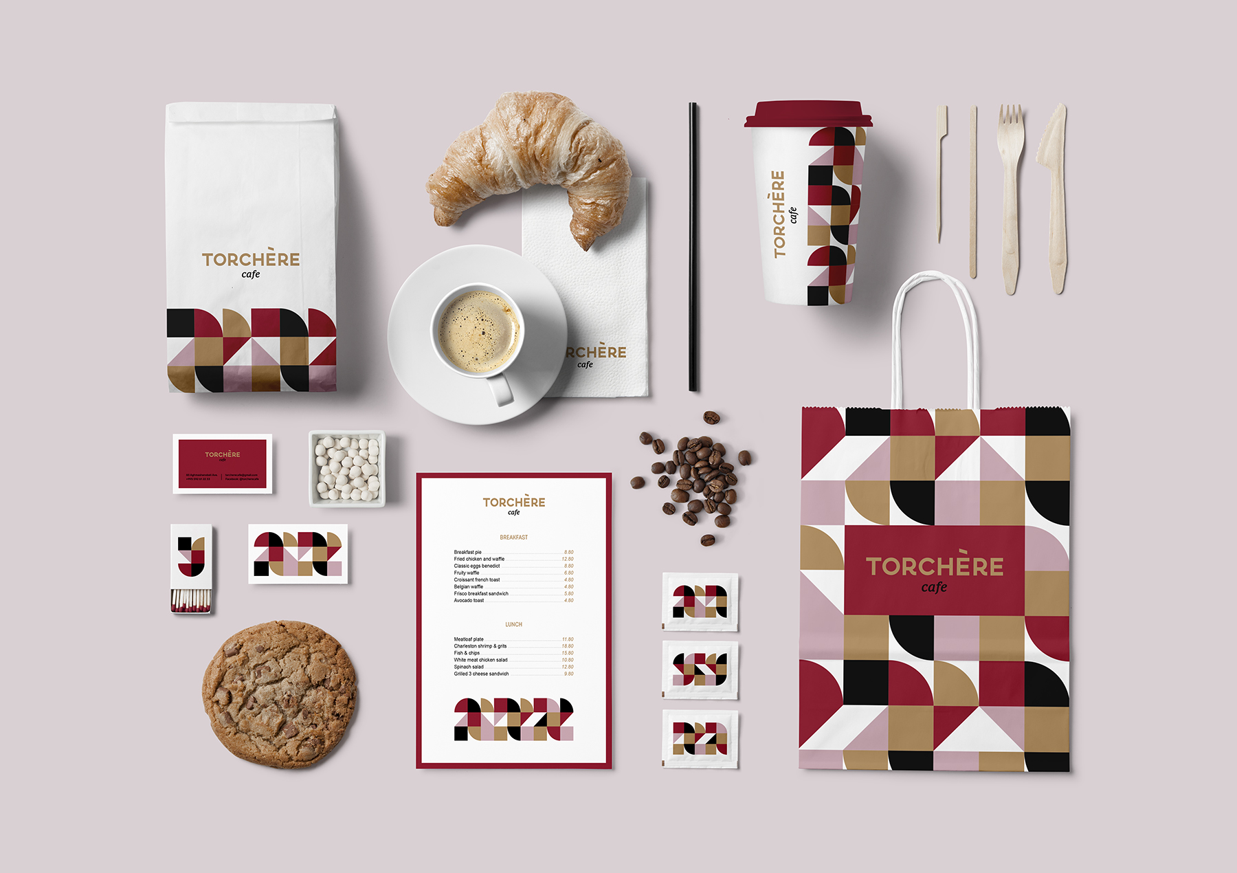 Creative branding for cafe demonstrating design thinking