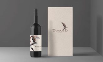 Wine Bottle Label Design, Business card Design and Print Designs for Woodland Vineyards