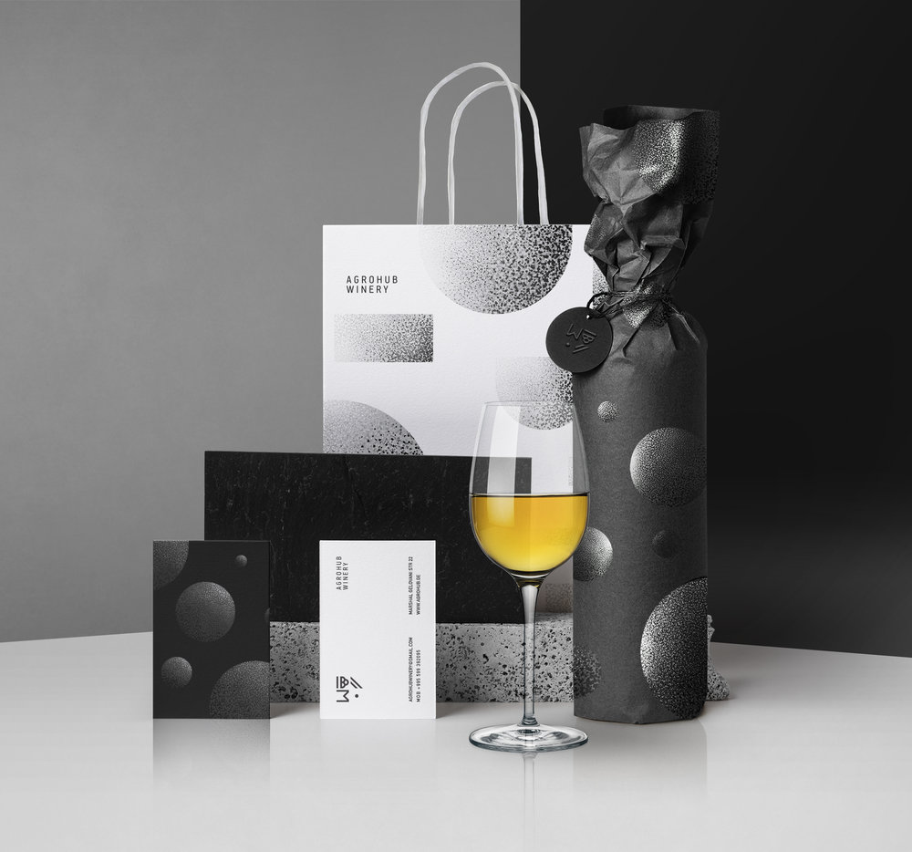 Package design and corporate identity of new wine brand “Agrohub Winery”