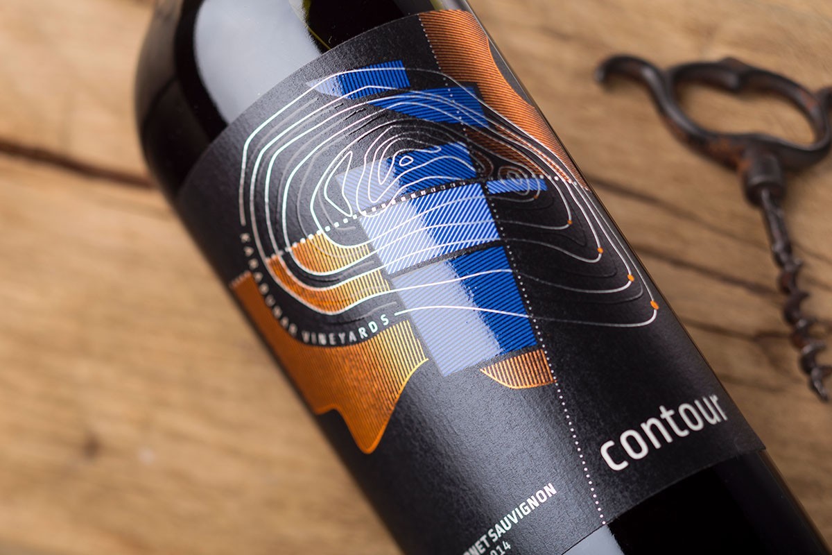 Contour Wines with Abstract Wine Label Design