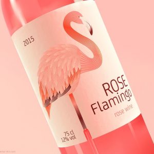WaldemarArt Design Studio – Rose Flamingo wine