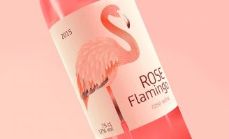 WaldemarArt Design Studio – Rose Flamingo wine