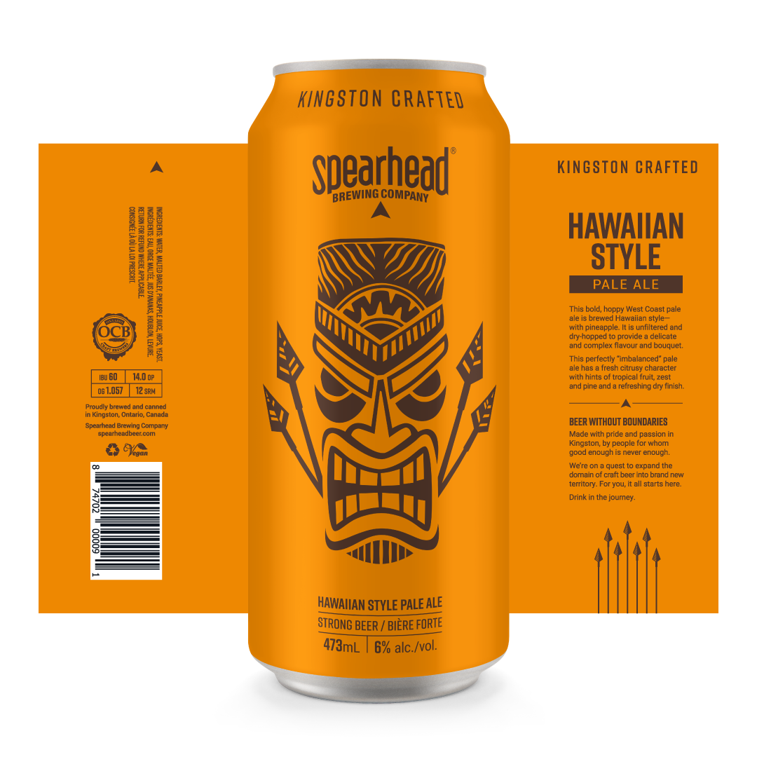 Packaging Design for Hawaiian Style Pale Ale by Spearhead Brewing Co.