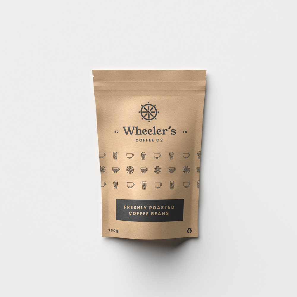 Packaging Design for Commercial / Premium Coffee Brand “Wheeler’s Coffee Co”