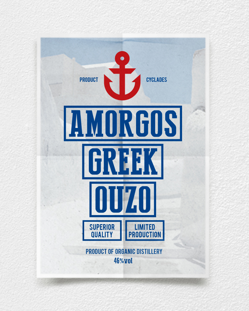 Branding and Packaging Amorgos Greek Ouzo
