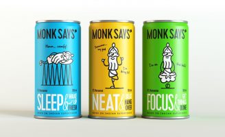 Packaging Design for Monksays Superfoods: the Line of Natural Drinks Based on Indian Superfoods.